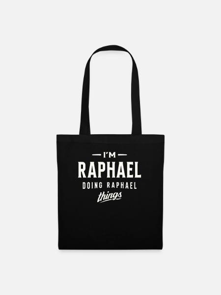 Ich bin Raphael Personalisierter Name Raphael - Stoffbeutel - Schwarz