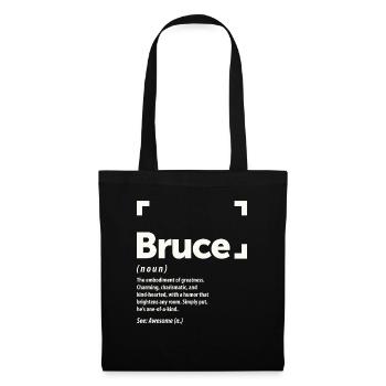Bruce Nom Définition Nom personnalisé Bruce - Sac en tissu - noir - Devant