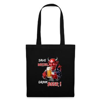 Save Water, Drink Beer - Funny Party Devil - Tote Bag - black - Front