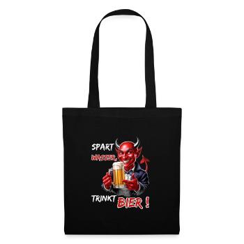 Économisez de l’eau, buvez de la bière !-Funny Party Devil - Sac en tissu - noir - Devant