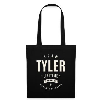 Équipe Tyler Membre à vie Drôle de prénom Tyler - Sac en tissu - noir - Devant