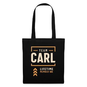 Team Carl Lebenslanges Mitglied Lustiger Name Carl - Stoffbeutel - Schwarz - Vorne
