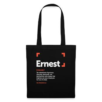 Ernest Definition Personalisierter Name Ernest - Stoffbeutel - Schwarz - Vorne