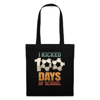 I Kicked 100 Days of School - Soccer Celebration - Tote Bag - black - Front