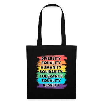 LGBTQ Arc-en-ciel Diversité Tolérance Gay Pride - Sac en tissu - noir - Devant