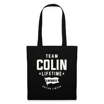 Team Colin Lebenslanges Mitglied Lustiger Name Colin - Stoffbeutel - Schwarz - Vorne