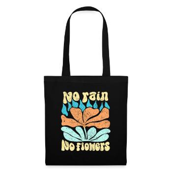 No Rain No Flowers abstract design for gardeners - Tote Bag - black - Front