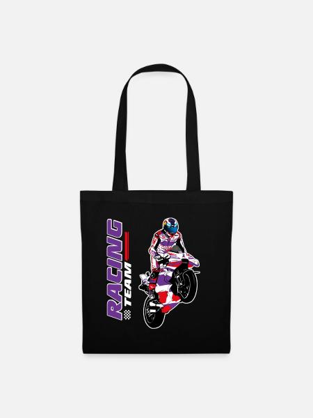 Motorradrennen - Superbike - Stoffbeutel - Schwarz