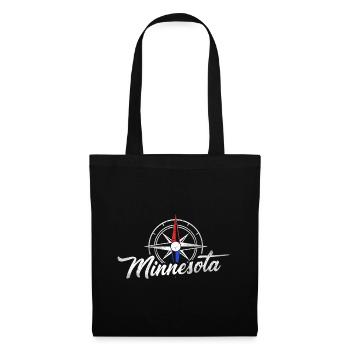 Compass Minnesota Design für stolze Minnesotaner - Stoffbeutel - Schwarz - Vorne