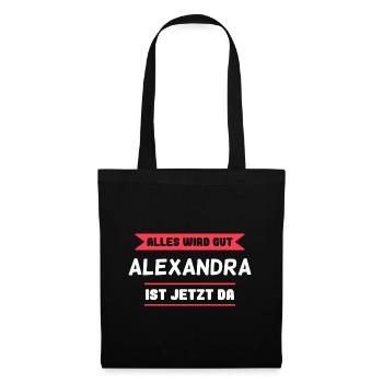 Alexandra Name Design für stolze Alexandras - Stoffbeutel - Schwarz - Vorne