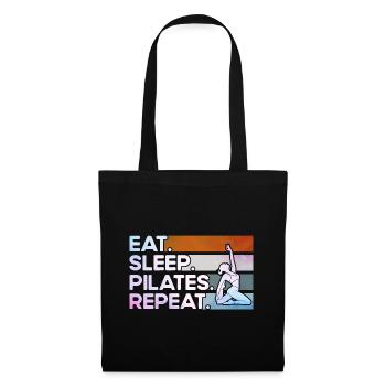 Pilates Manger Sommeil Pilates Cadeau à répéter - Sac en tissu - noir - Devant