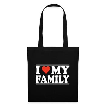 I love my Family - cool family design - Tote Bag - black - Front