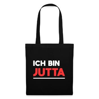 Jutta Name Spruch für stolze Juttas - Stoffbeutel - Schwarz - Vorne