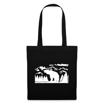 Berglandschaft und Bär - (B.C) - Tote Bag - black - Front