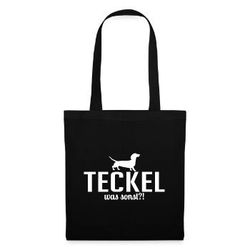 Teckel was sonst Hunde Spruch Wilsigns - Stoffbeutel - Schwarz - Vorne