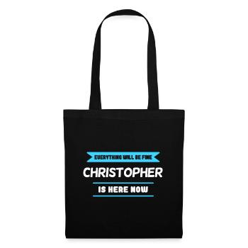 Christopher Name Saying für stolze Christophers - Stoffbeutel - Schwarz - Vorne