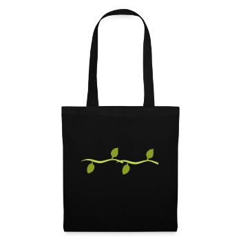 Quatre feuilles ligne nature - Sac en tissu - noir - Devant