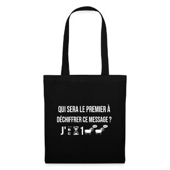 Annoncer grossesse enceinte bébé original maman - Sac en tissu - noir - Devant