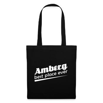 Amberg - Stadt best place ever - Stoffbeutel - Schwarz - Vorne