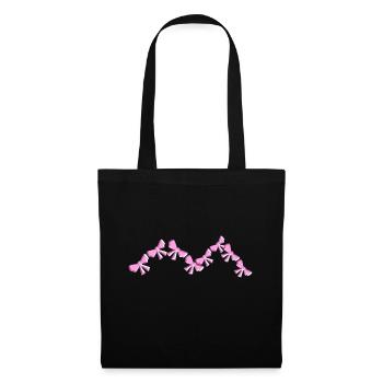 schleife symbol fliege eckig pink - Stoffbeutel - Schwarz - Vorne