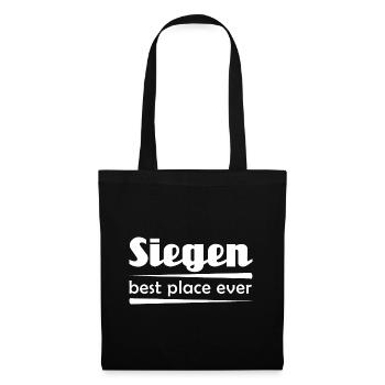 Siegen - Stadt best place ever - Stoffbeutel - Schwarz - Vorne