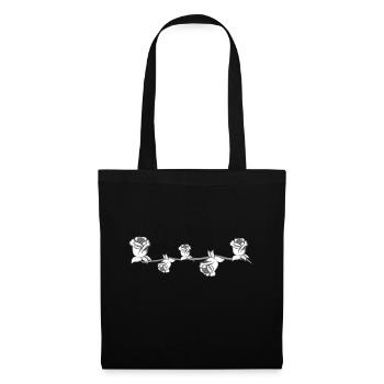 Natural Plants Line Flower Gray Stroke Flowers - Tote Bag - black - Front