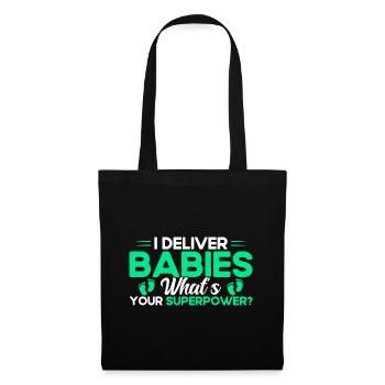 Obstétricien Doula Cadeau de sage-femme - Sac en tissu - noir - Devant