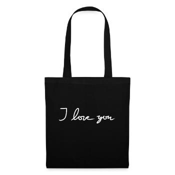 Icône de texte Je t’aime - Sac en tissu - noir - Devant