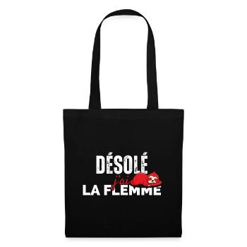 Désolé j'ai La Flemme - Sac en tissu - noir - Devant