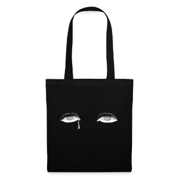 larmes oculaires pleurant - Sac en tissu - noir - Devant