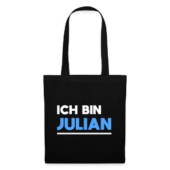 Julian Name Spruch für stolze Julians - Stoffbeutel - Schwarz - Vorne