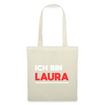 Laura Name Spruch für stolze Lauras - Stoffbeutel - Natur - Vorne