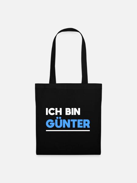 Günter Name Spruch für stolze Günter - Stoffbeutel - Schwarz
