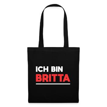 Britta Name Spruch für stolze Brittas - Stoffbeutel - Schwarz - Vorne