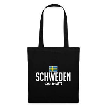 Schweden was sonst Spruch Skandinavien - Stoffbeutel - Schwarz - Vorne
