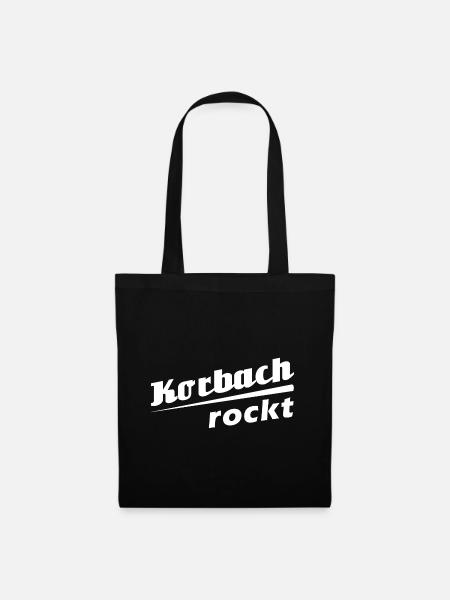 Korbach rockt - Textdesign mit Stadtnamen - Stoffbeutel - Schwarz