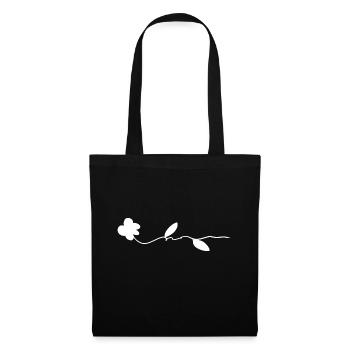Fleur de rose symbole plante naturelle - Sac en tissu - noir - Devant