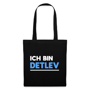 Detlev Name Spruch für stolze Detlevs - Stoffbeutel - Schwarz - Vorne