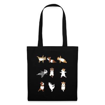 Yoga Cochon d’Inde méditation Yogi Namaste cadeau - Sac en tissu - noir - Devant