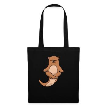 Yoga Loutre méditation Yogi Namaste Cadeau Zen - Sac en tissu - noir - Devant