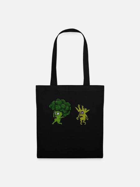 Brokkoli-Zombie - lustiges veganes Veggie-Monster-Geschenk - Stoffbeutel - Schwarz