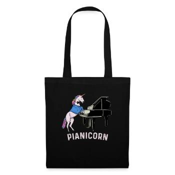 Pianicorn - Cute & Magical Piano Unicorn Pianocorn - Tote Bag - black - Front