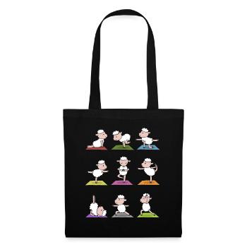 Cadeau de méditation de yoga mouton Yogi Namaste - Sac en tissu - noir - Devant