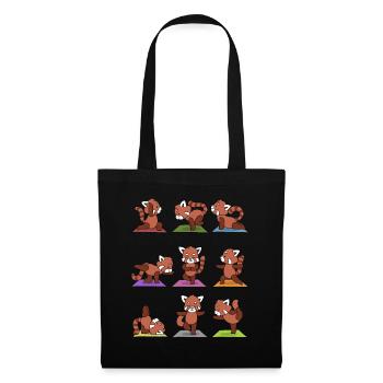 Yogi Namaste cadeau méditation yoga panda rouge - Sac en tissu - noir - Devant