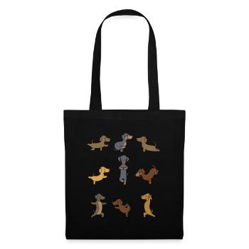 Yogi Namaste cadeau de méditation de yoga teckel - Sac en tissu - noir - Devant