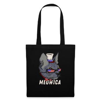 Meowica Merica Sphynx - Patriotic American Cat Pun - Tote Bag - black - Front