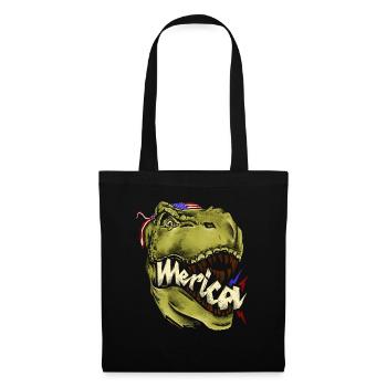 Merica T Rex - Patriotischer amerikanischer Trex-Dinosaurier - Stoffbeutel - Schwarz - Vorne