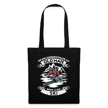 Never underestimate an old man on skis - Tote Bag - black - Front