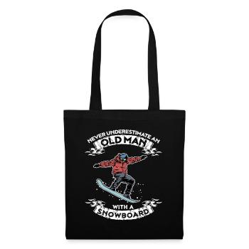Ne jamais sous-estimer un vieil homme avec un snowboard - Sac en tissu - noir - Devant