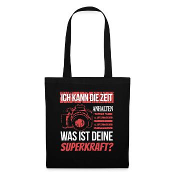Fotografie Lustiges Zeit anhalten Kraft Geschenk - Stoffbeutel - Schwarz - Vorne